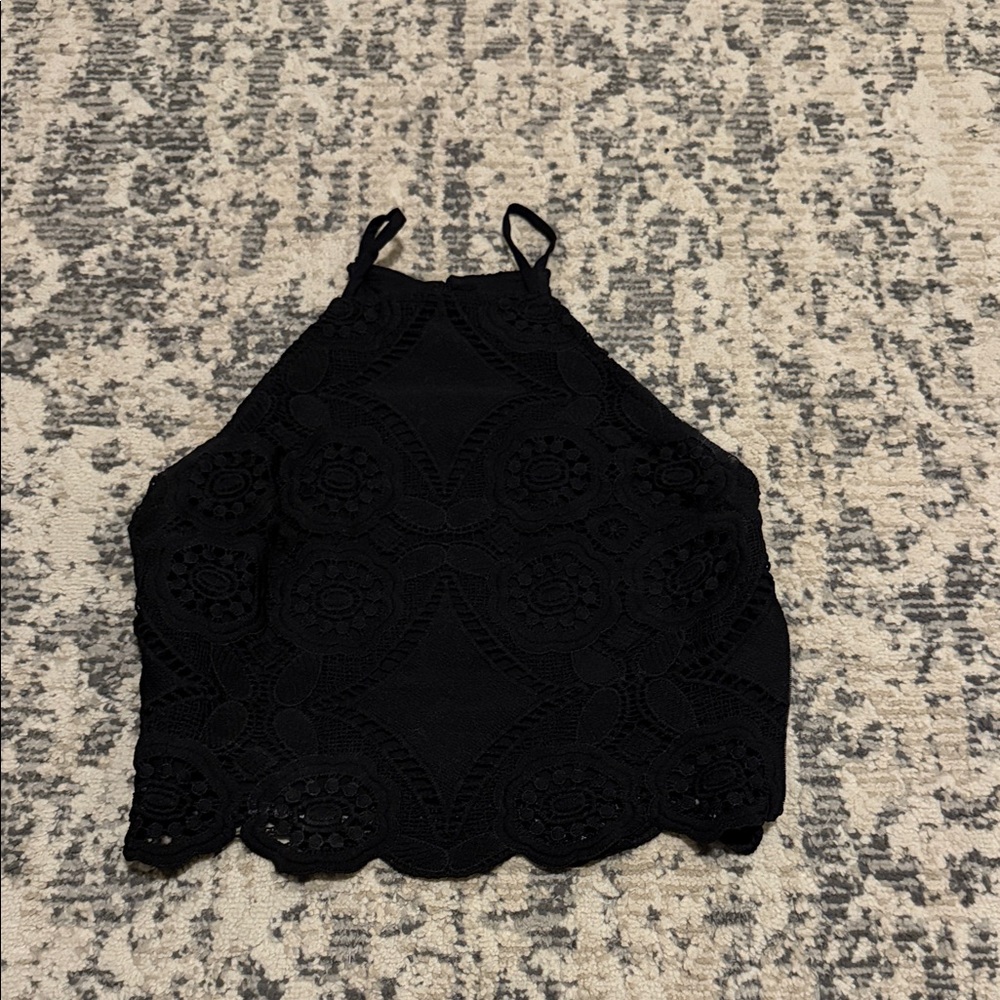 Abercrombie & Fitch Black Lace Crop Top